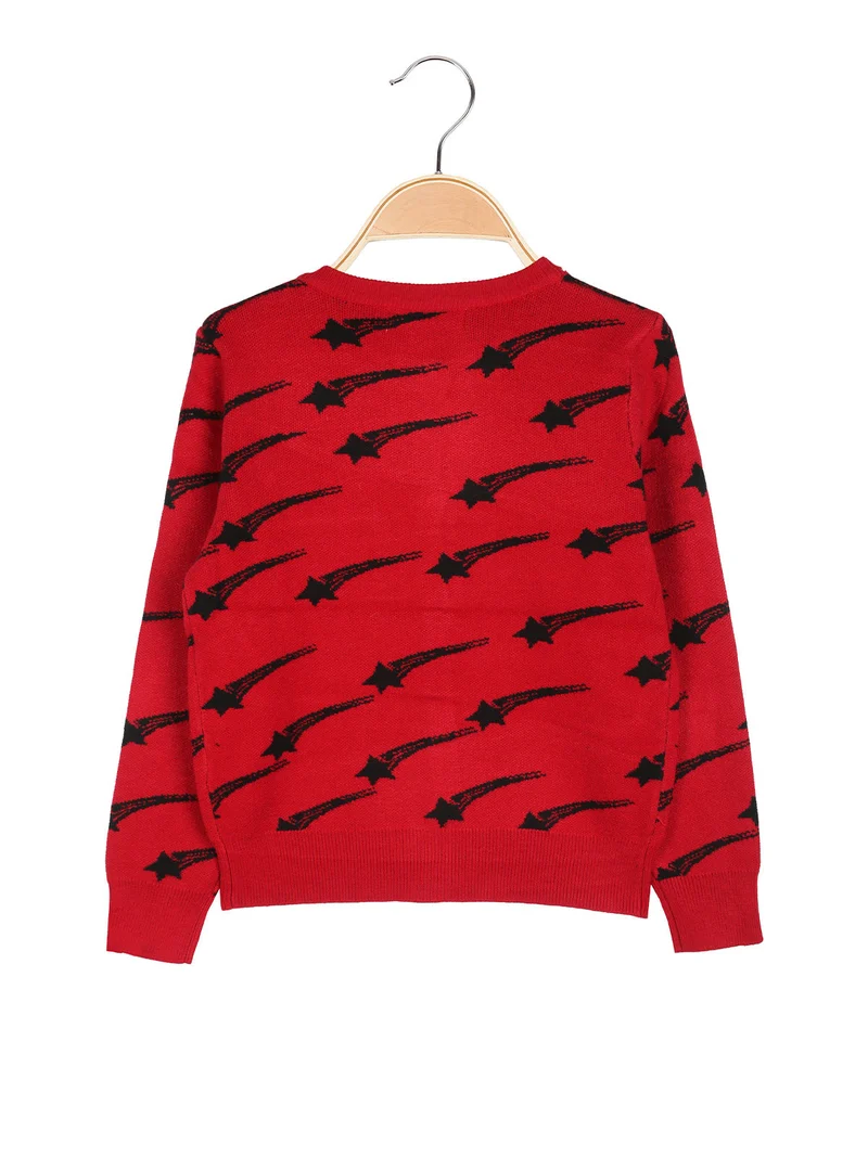 Cardigan da bambina in maglia con bottoni - rosso