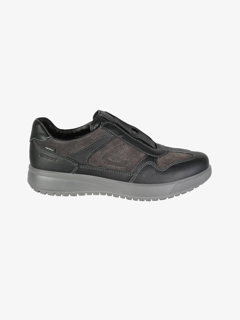 Scarpe in pelle da uomo slip on - nero