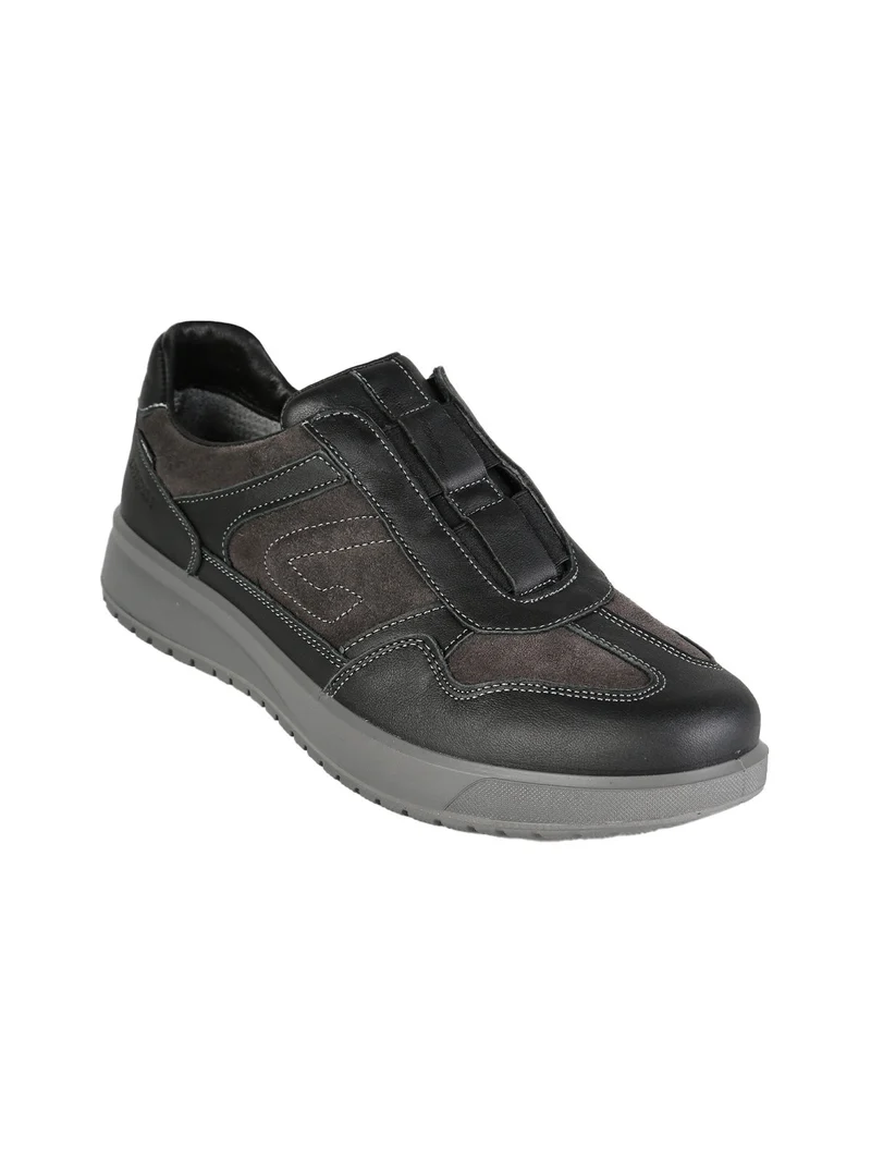 Scarpe in pelle da uomo slip on - nero
