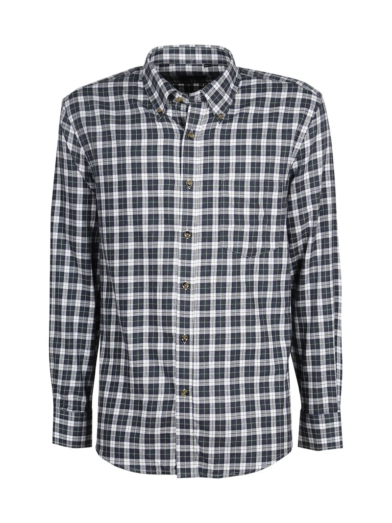 Camicia uomo in cotone a quadri - blu scuro