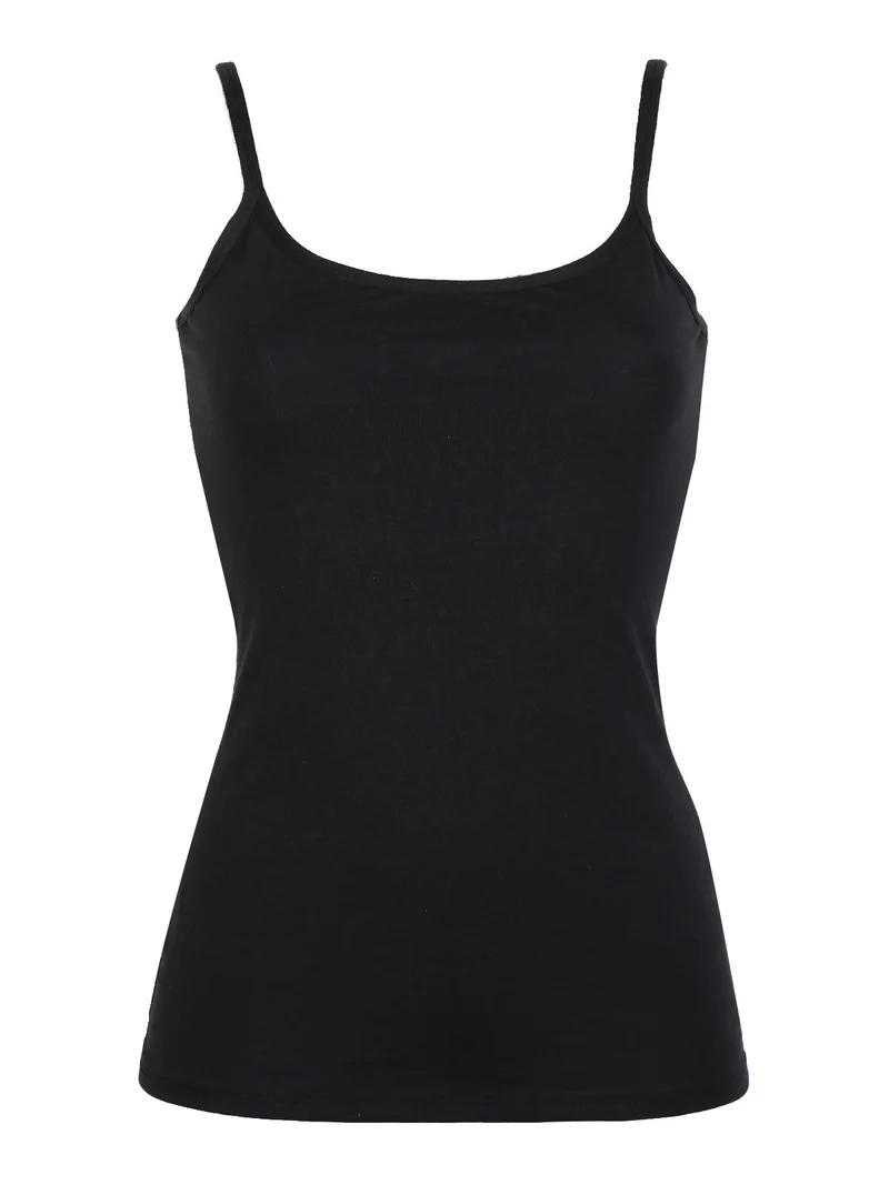 Top donna misto seta - nero