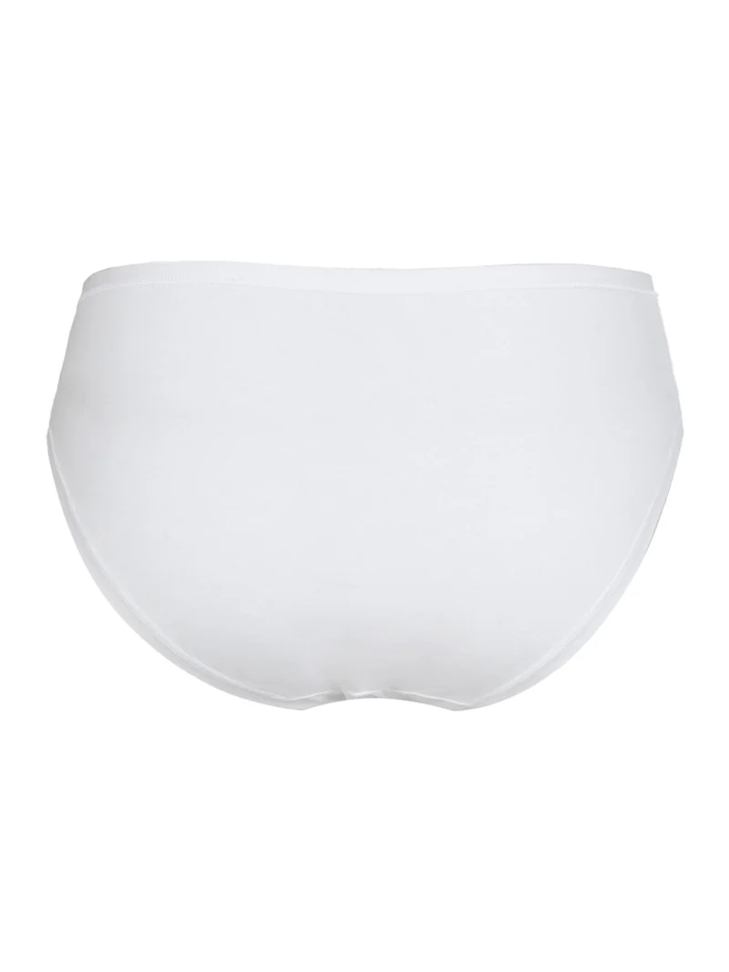 Slip in cotone bielastico con pizzo - bianco