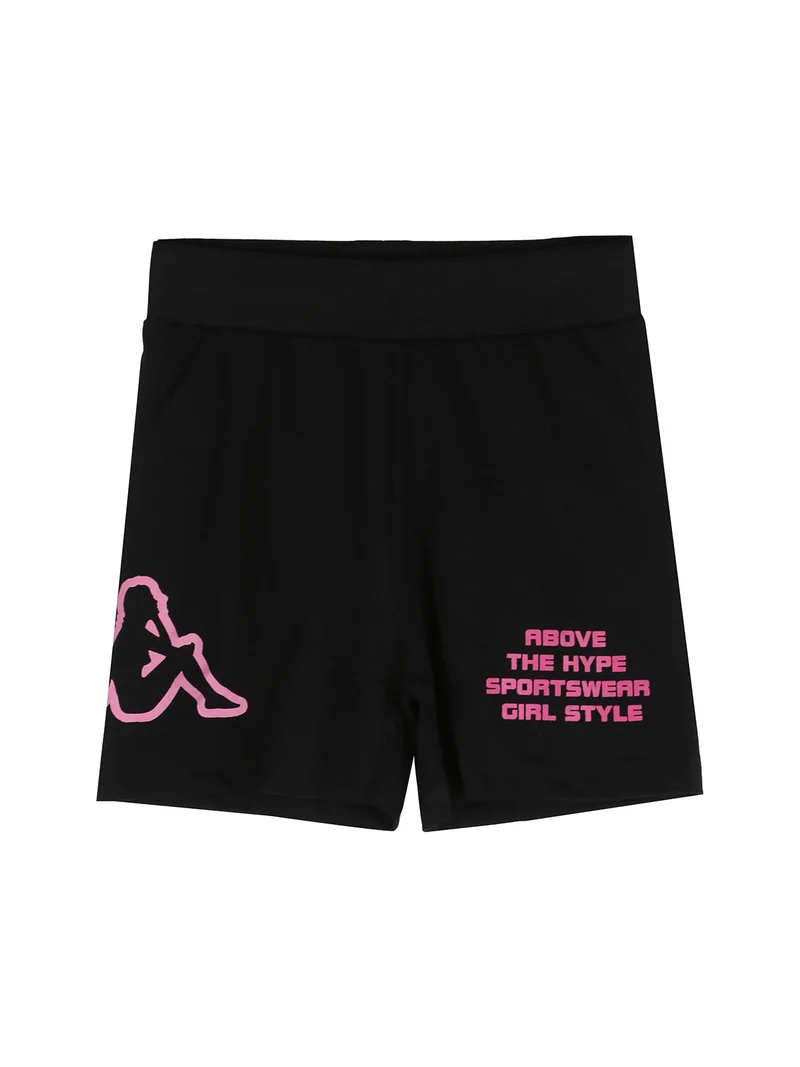 Completo corto da bambina in cotone con t-shirt e shorts - arancione