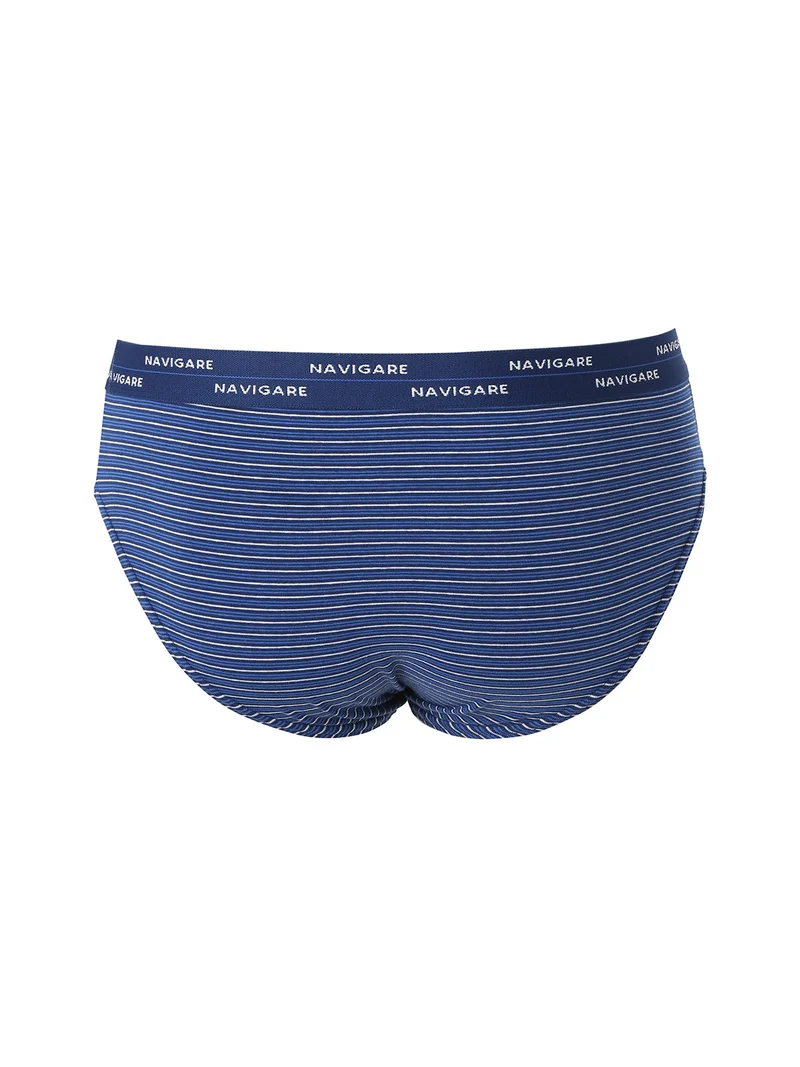 Slip da uomo in cotone con stampa a righe sottili - blu