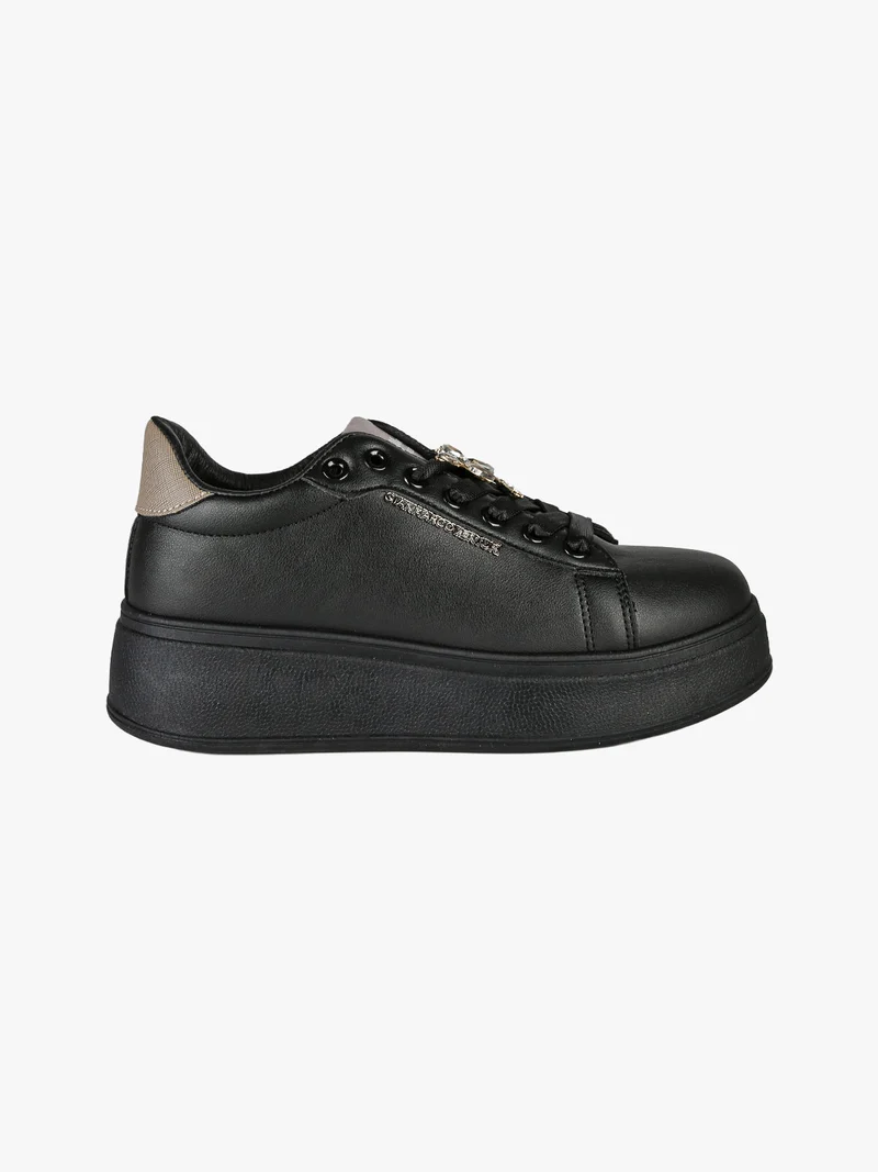 Sneakers donna con platform - nero