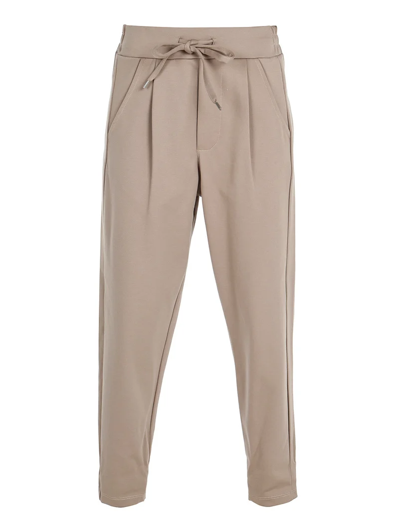 Pantaloni casual da donna con coulisse - cammello
