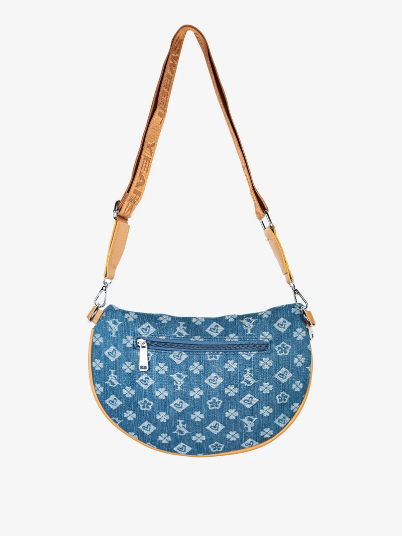Marsupio donna a tracolla effetto jeans - blu scuro