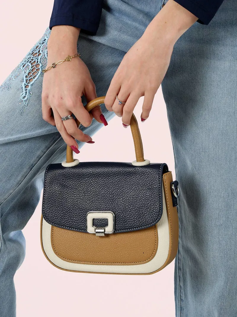 Borsa mini da donna colorata - blu scuro