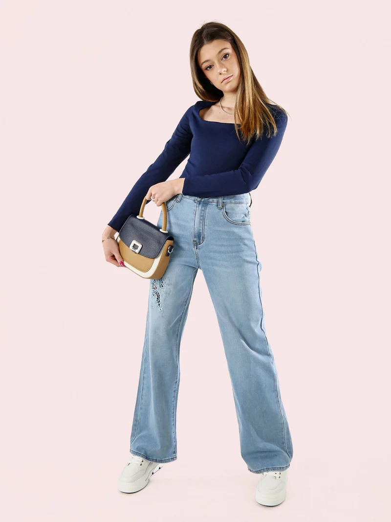 Borsa mini da donna colorata - blu scuro