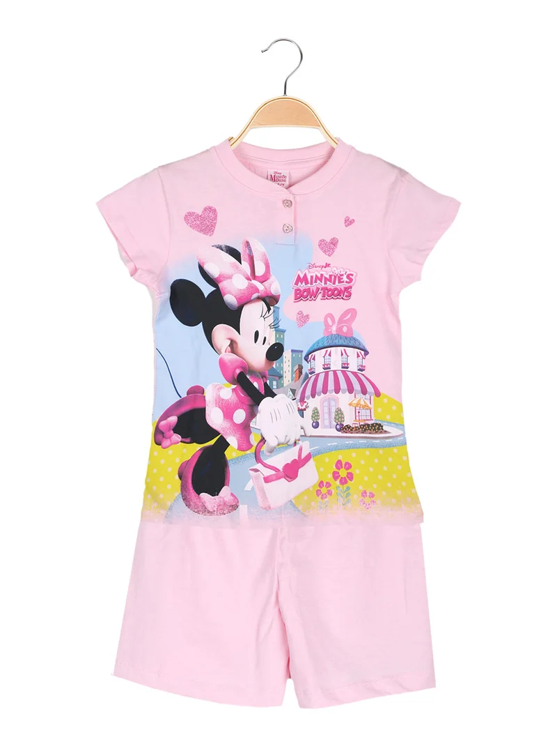 Minnie pigiama corto da bambina in cotone - rosa