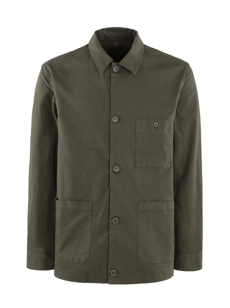 Giacca da uomo in cotone con bottoni - militare