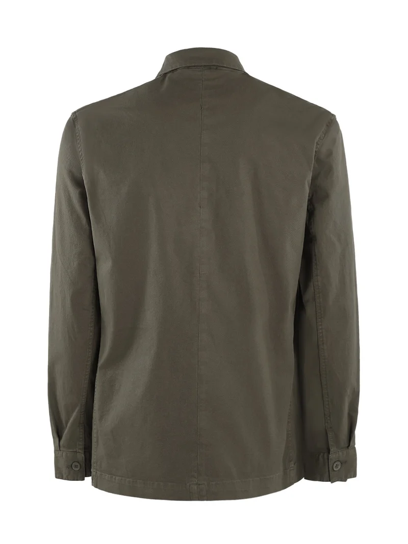 Giacca da uomo in cotone con bottoni - militare
