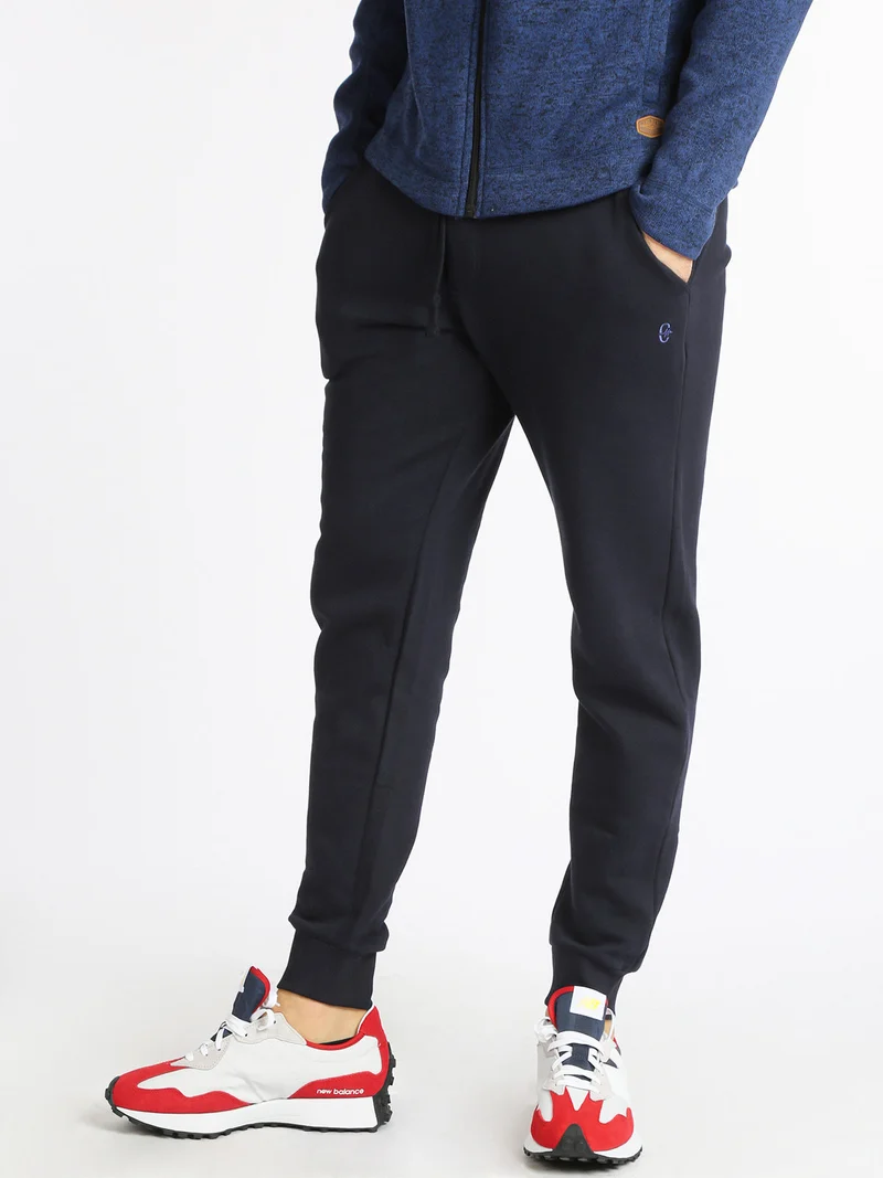Pantaloni sportivi uomo con polsini - blu scuro