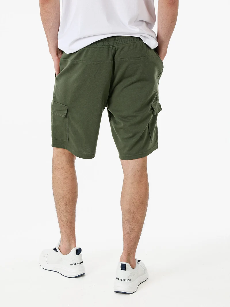 Bermuda cargo da uomo con coulisse - militare