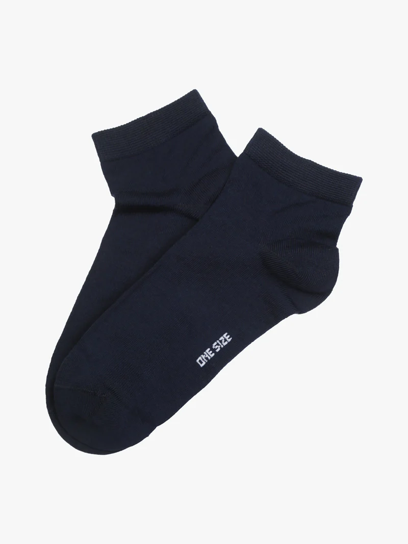 Calze corte da donna in cotone mercerizzato - blu scuro