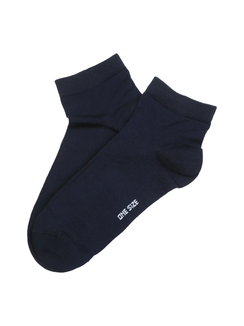 Calze corte da donna in cotone mercerizzato - blu scuro