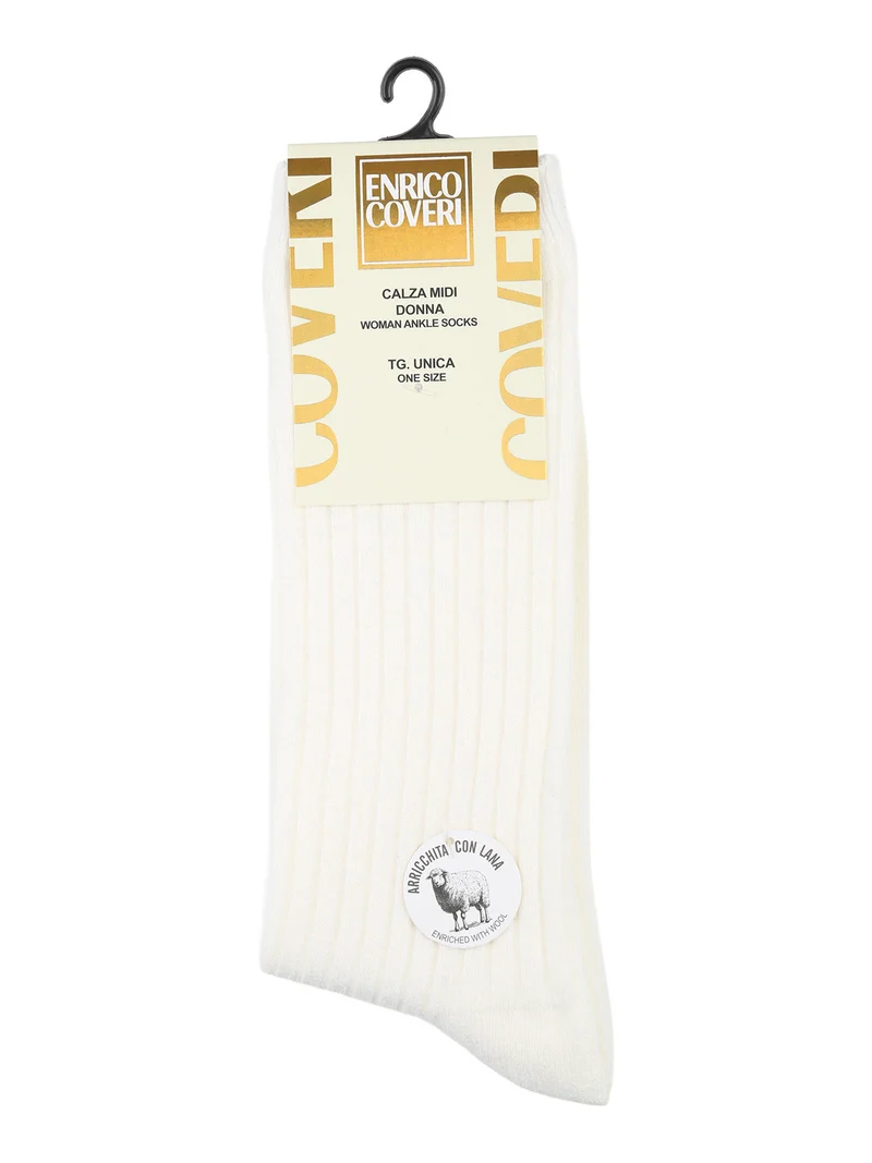 Calze midi donna misto lana - bianco