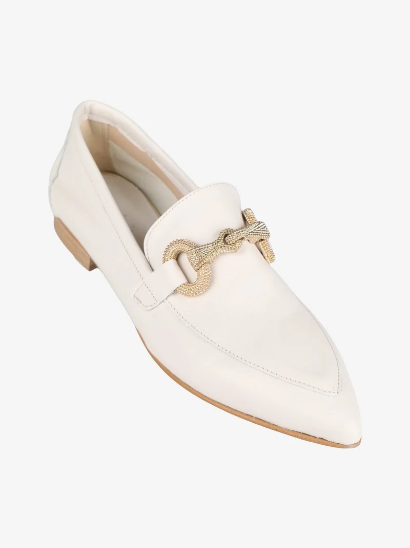 Mocassini in pelle donna - bianco