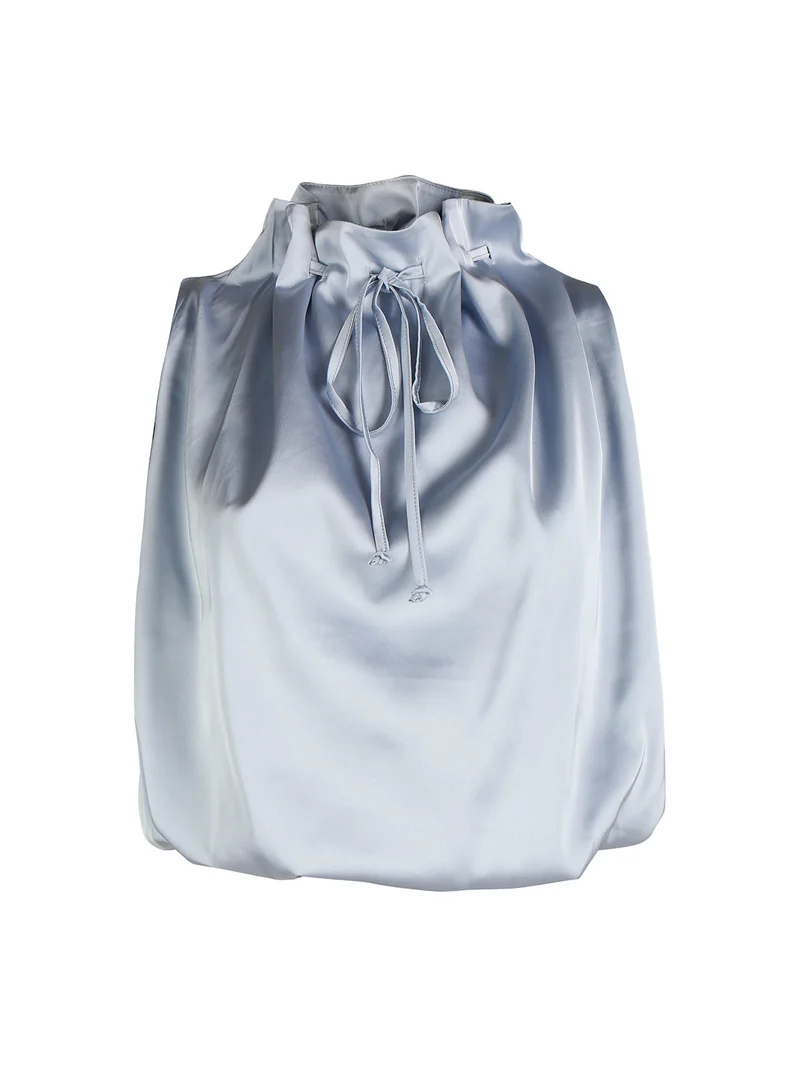 Top donna smanicato a palloncino - azzurro