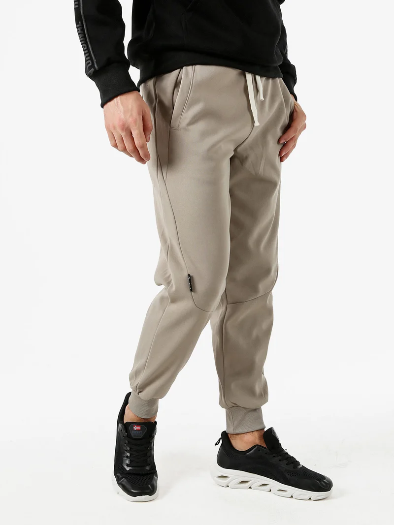 Pantaloni sportivi da uomo con coulisse e polsini - fango