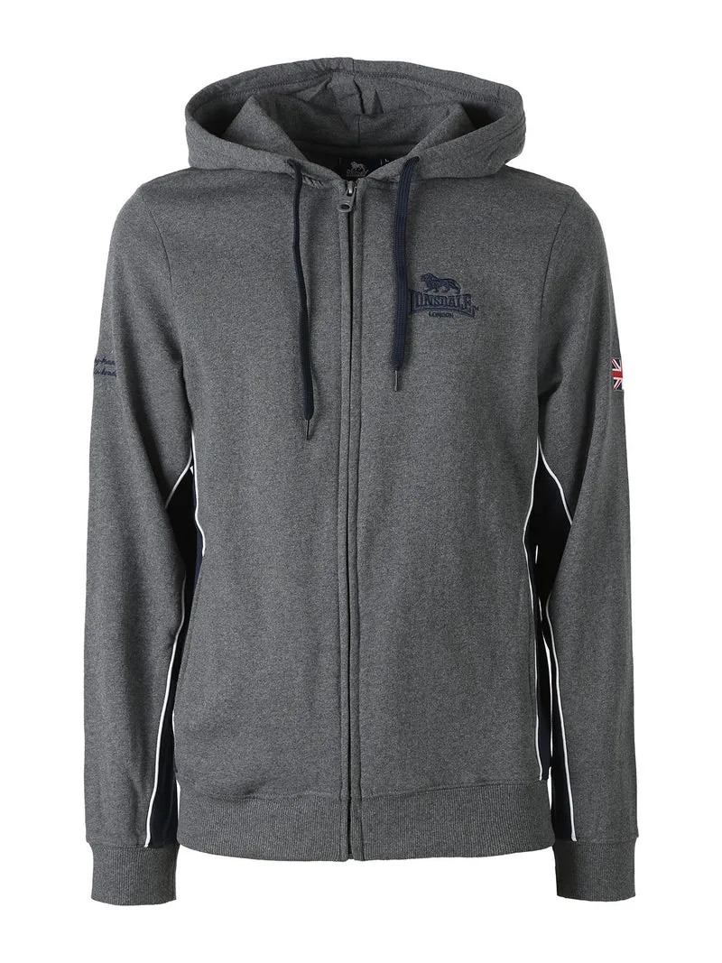 Felpa sportiva da uomo con cappuccio e zip - grigio scuro