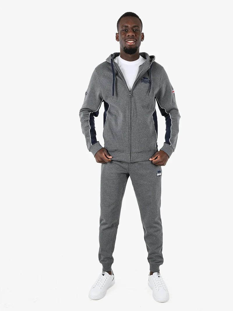 Felpa sportiva da uomo con cappuccio e zip - grigio scuro