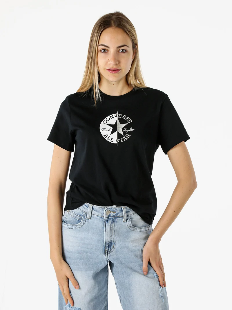 CHUCK TAYLOR T-shirt donna in cotone con logo - bianco
