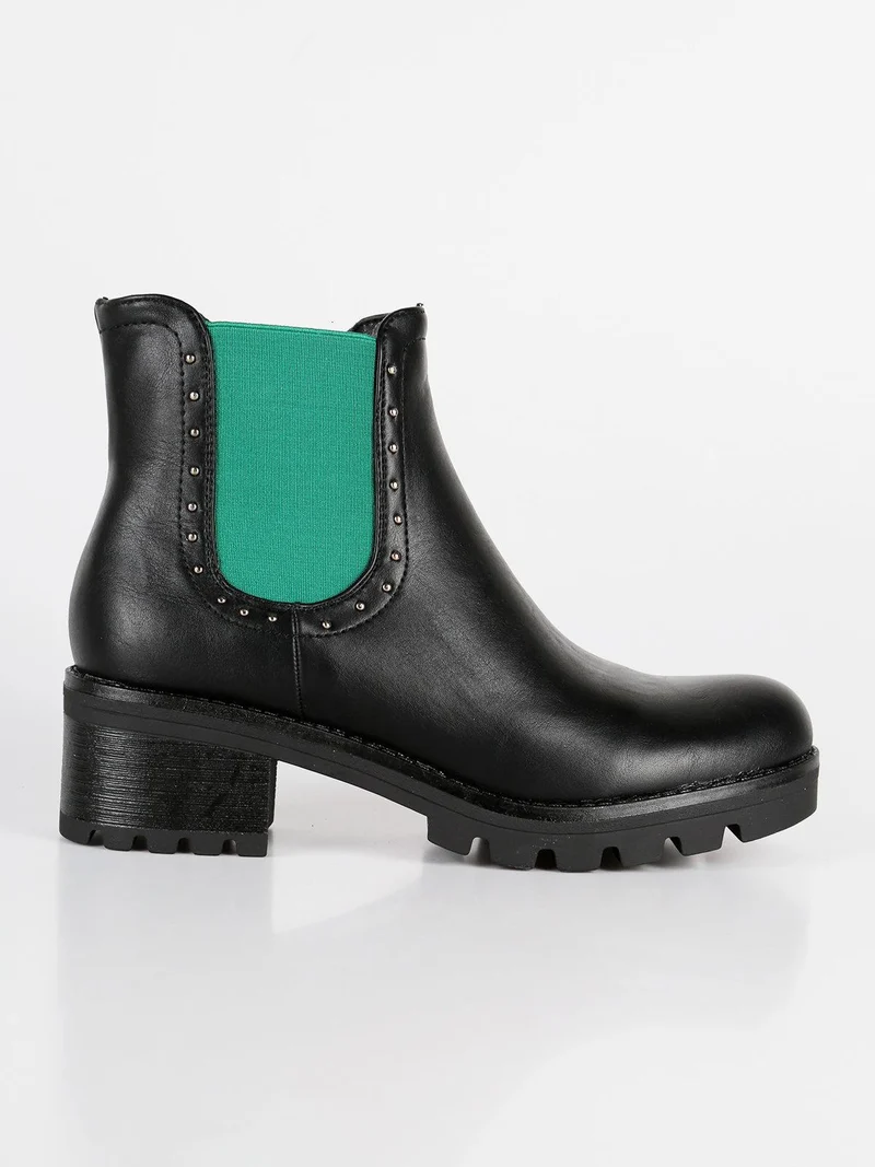 Stivaletti chelsea con borchie - verde