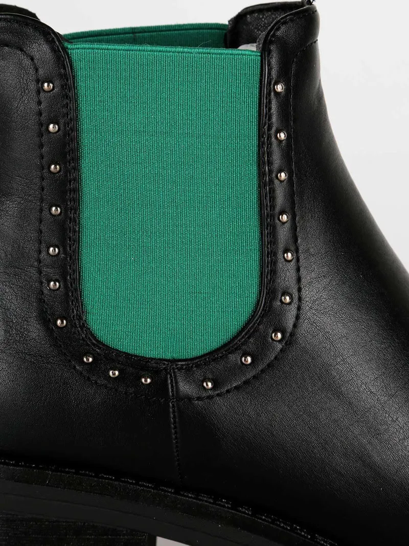 Stivaletti chelsea con borchie - verde
