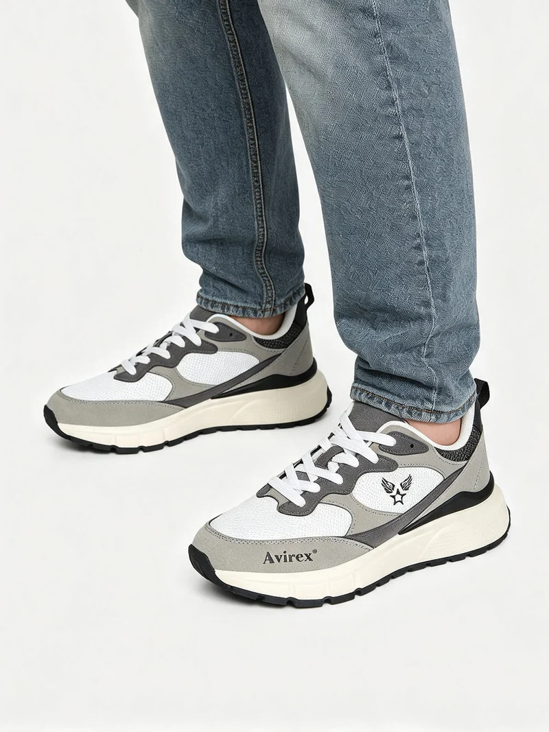 Sneakers stringate da uomo - grigio scuro