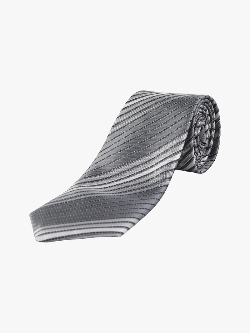 Cravatta classica da uomo con stampe - grigio scuro
