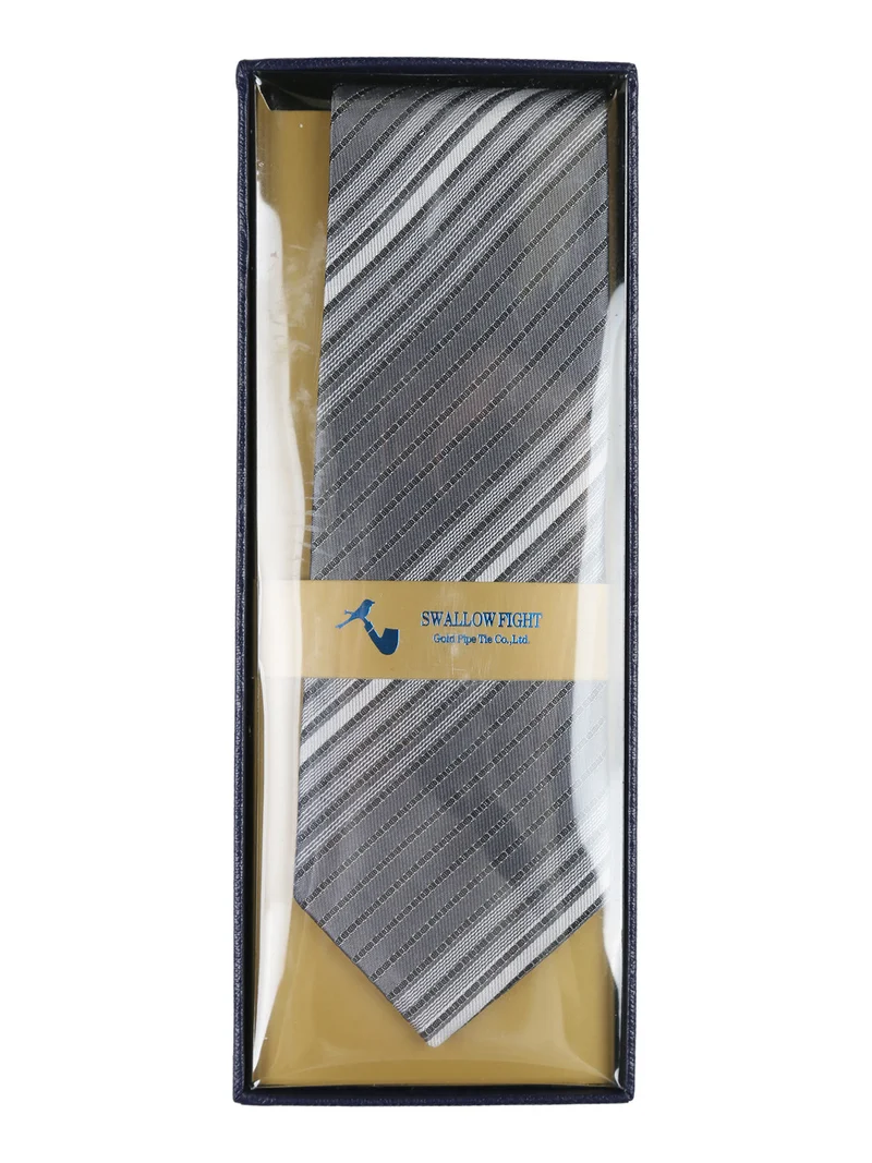 Cravatta classica da uomo con stampe - grigio scuro