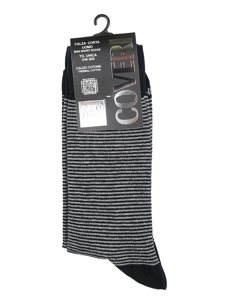 Calze lunghe da uomo rigate - blu scuro