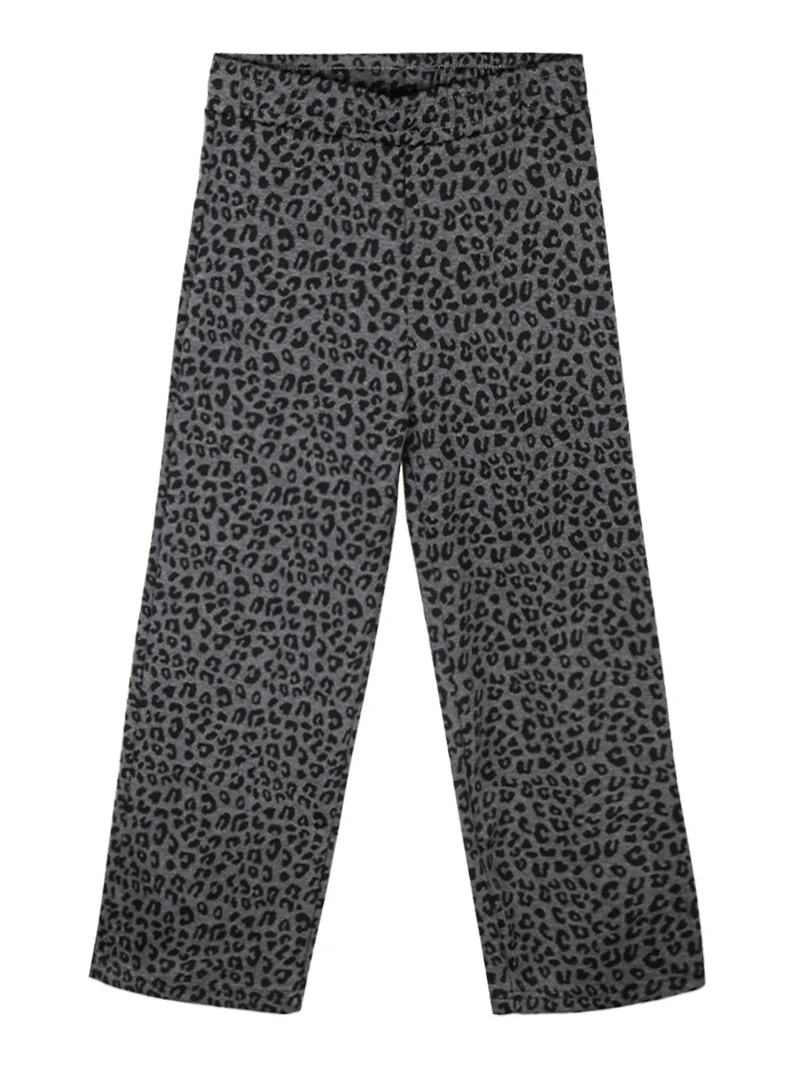 Completo da bambina 2 pezzi con pantaloni maculati gamba larga - bianco