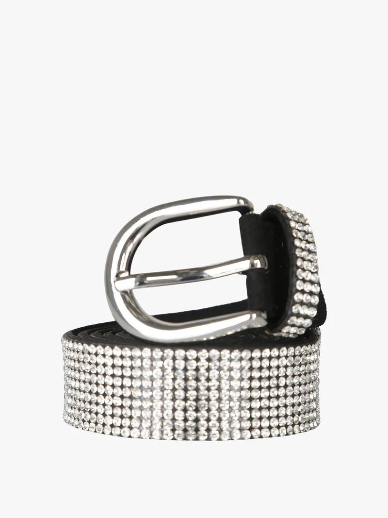Cintura donna con strass - nero