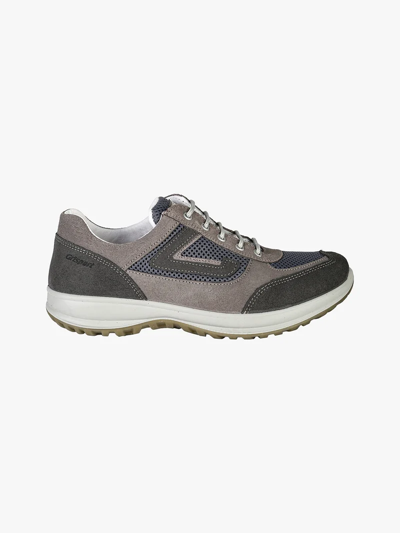 Sneakers in pelle scamosciata da uomo e mesh - grigio scuro
