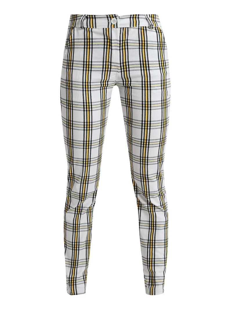 Pantaloni a quadri leggeri - bianco