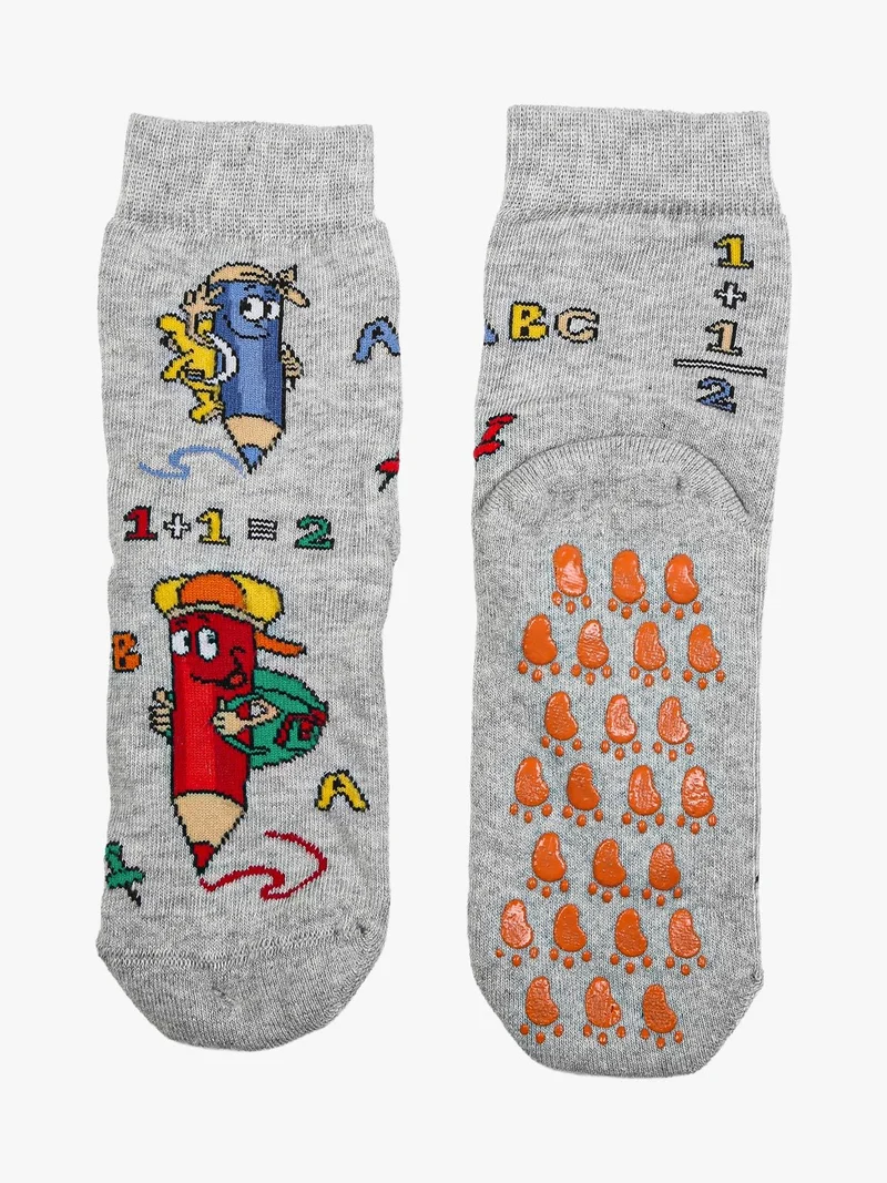 Confezione da 2 paia di calze antiscivolo da bambino - grigio chiaro