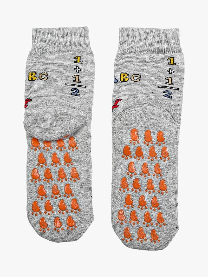 Confezione da 2 paia di calze antiscivolo da bambino - grigio chiaro