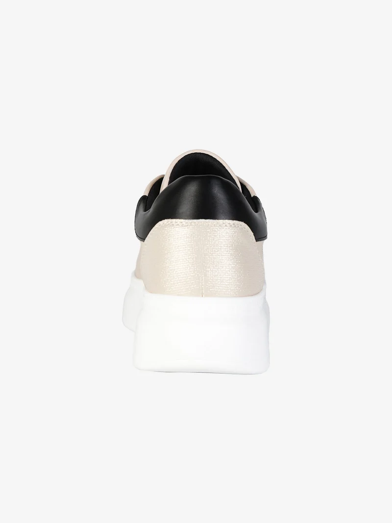 Sneakers donna gioiello con platform - beige