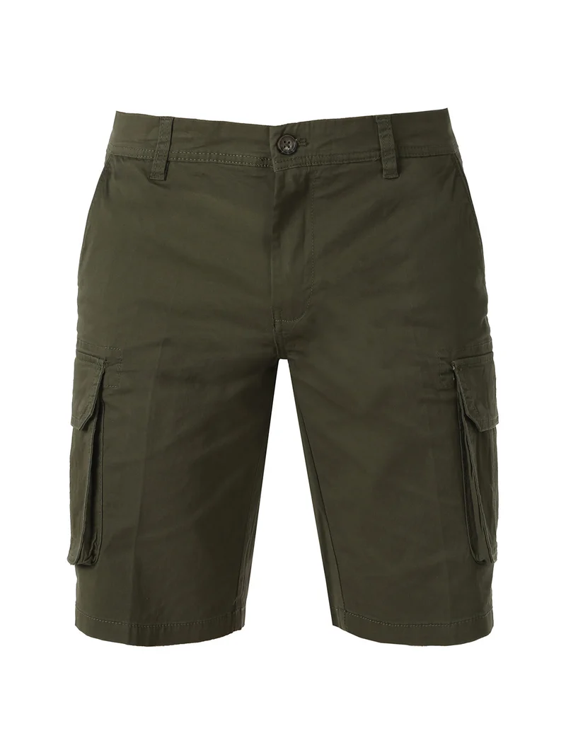 Bermuda cargo da uomo in cotone - militare