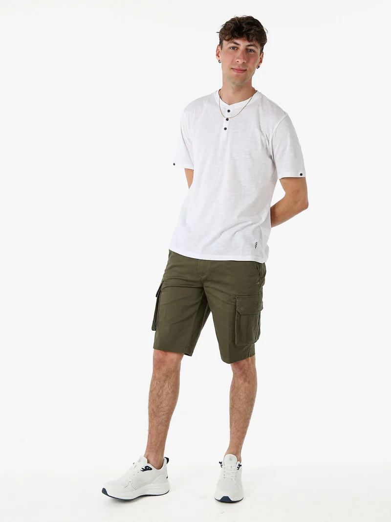 Bermuda cargo da uomo in cotone - militare