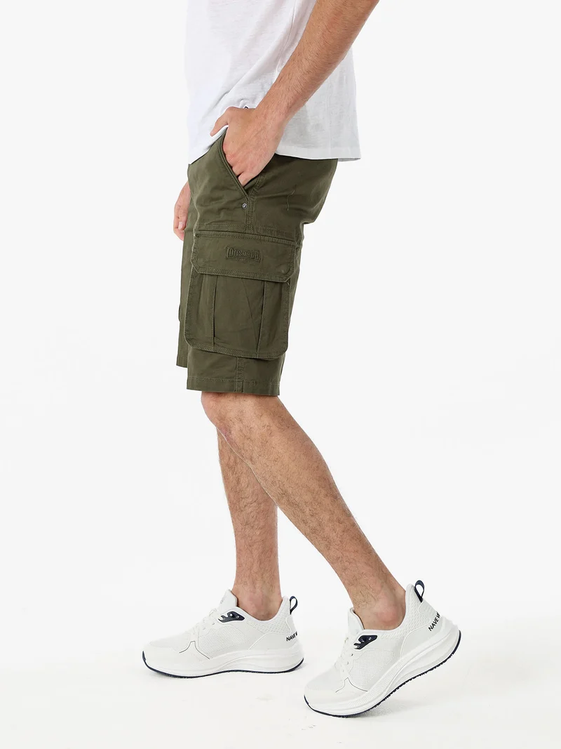 Bermuda cargo da uomo in cotone - militare