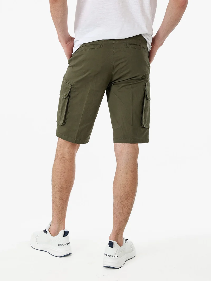 Bermuda cargo da uomo in cotone - militare