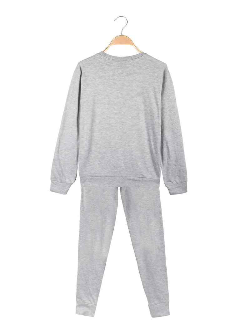 Pigiama lungo da bambino in cotone - grigio