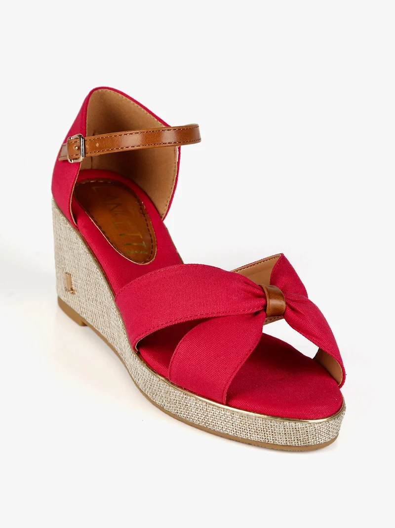 Sandali donna con zeppa - rosso