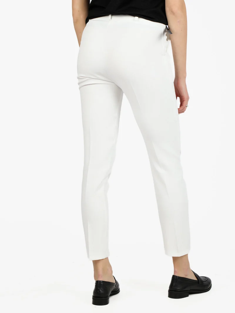 Pantaloni classici da donna a sigaretta - bianco
