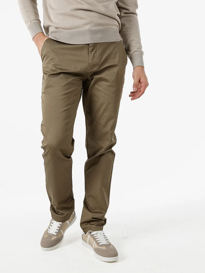 Pantaloni casual da uomo a vita bassa - fango