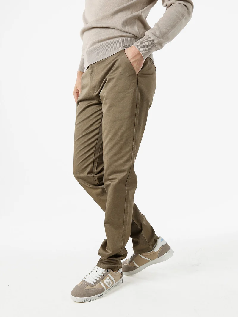 Pantaloni casual da uomo a vita bassa - fango
