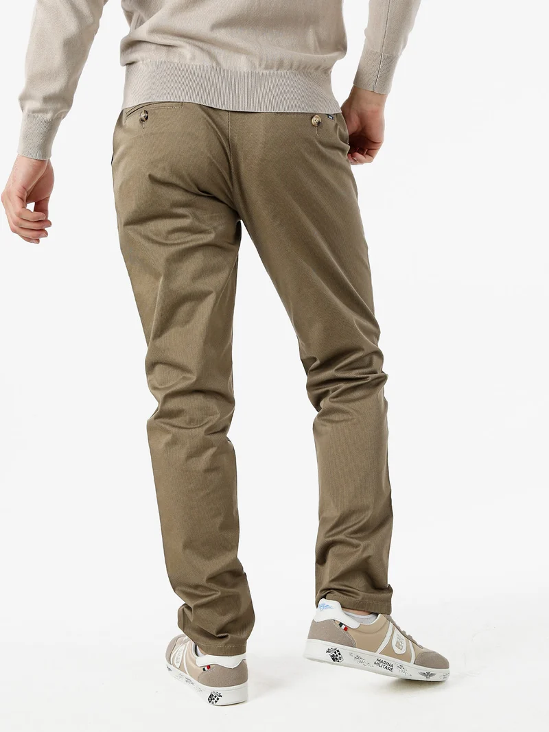 Pantaloni casual da uomo a vita bassa - fango
